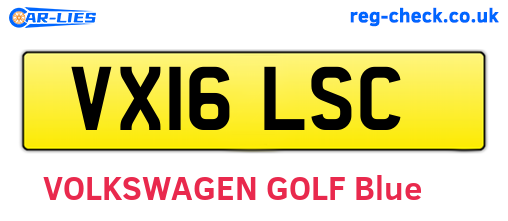 VX16LSC are the vehicle registration plates.