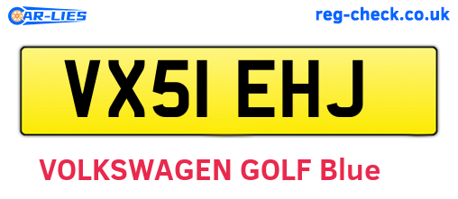 VX51EHJ are the vehicle registration plates.