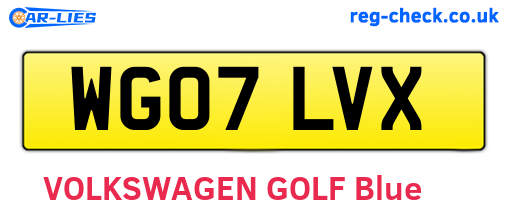 WG07LVX are the vehicle registration plates.