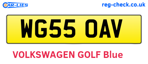 WG55OAV are the vehicle registration plates.