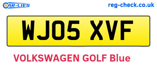 WJ05XVF are the vehicle registration plates.