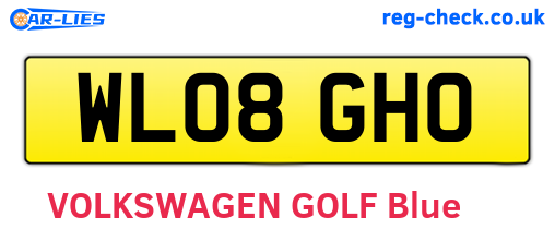 WL08GHO are the vehicle registration plates.