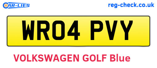 WR04PVY are the vehicle registration plates.