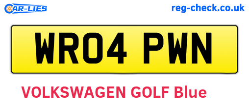 WR04PWN are the vehicle registration plates.