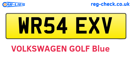 WR54EXV are the vehicle registration plates.