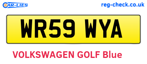 WR59WYA are the vehicle registration plates.