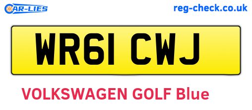 WR61CWJ are the vehicle registration plates.