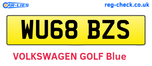 WU68BZS are the vehicle registration plates.