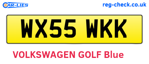 WX55WKK are the vehicle registration plates.