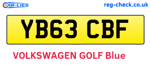 YB63CBF are the vehicle registration plates.