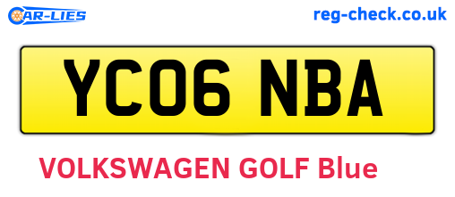 YC06NBA are the vehicle registration plates.