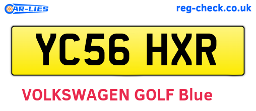 YC56HXR are the vehicle registration plates.