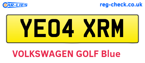 YE04XRM are the vehicle registration plates.