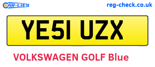 YE51UZX are the vehicle registration plates.