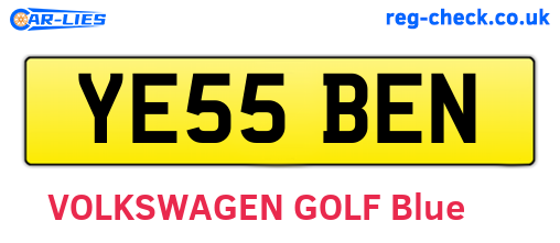 YE55BEN are the vehicle registration plates.