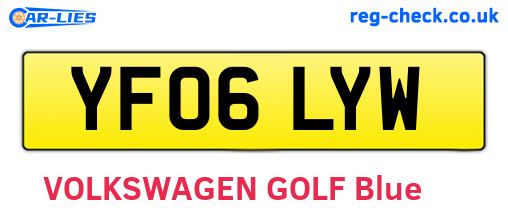 YF06LYW are the vehicle registration plates.