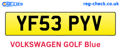 YF53PYV are the vehicle registration plates.