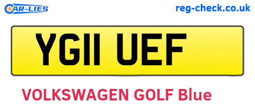 YG11UEF are the vehicle registration plates.