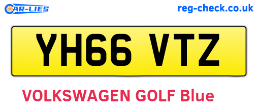 YH66VTZ are the vehicle registration plates.