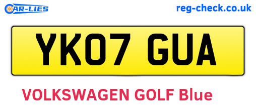 YK07GUA are the vehicle registration plates.
