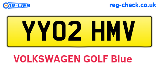 YY02HMV are the vehicle registration plates.