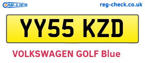 YY55KZD are the vehicle registration plates.