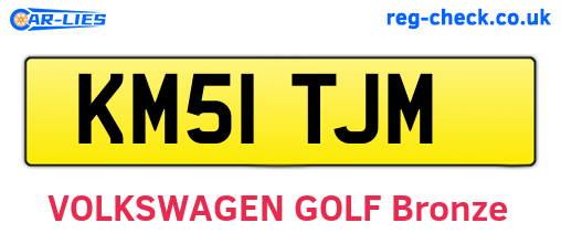 KM51TJM are the vehicle registration plates.