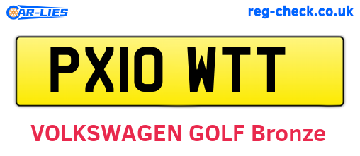PX10WTT are the vehicle registration plates.