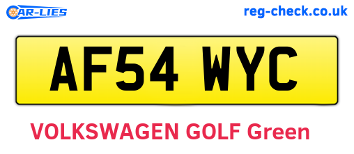 AF54WYC are the vehicle registration plates.