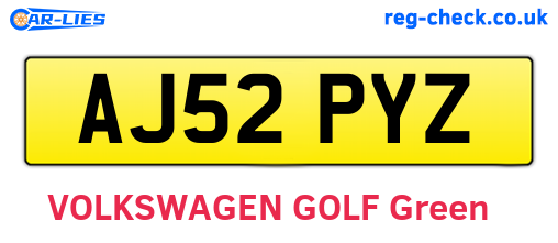 AJ52PYZ are the vehicle registration plates.