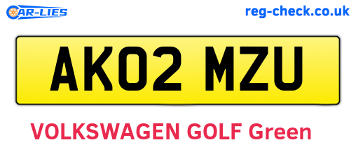 AK02MZU are the vehicle registration plates.