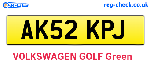 AK52KPJ are the vehicle registration plates.