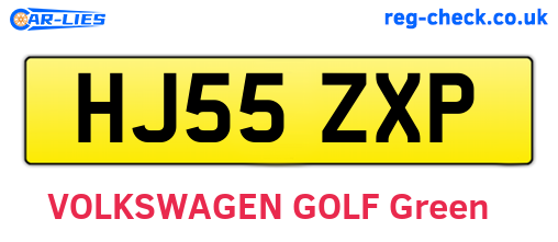 HJ55ZXP are the vehicle registration plates.