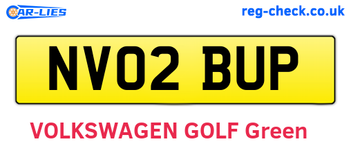 NV02BUP are the vehicle registration plates.
