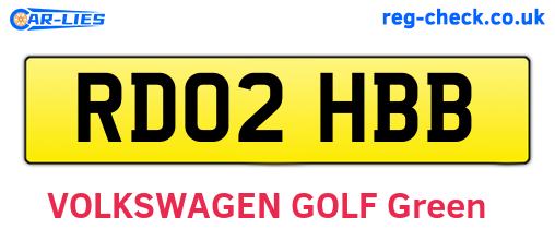 RD02HBB are the vehicle registration plates.