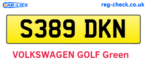 S389DKN are the vehicle registration plates.