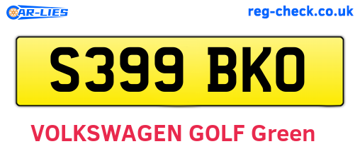 S399BKO are the vehicle registration plates.