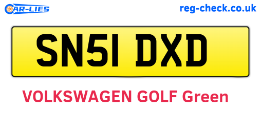 SN51DXD are the vehicle registration plates.