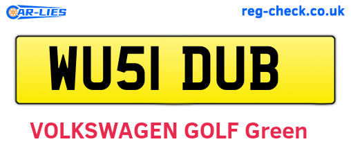 WU51DUB are the vehicle registration plates.