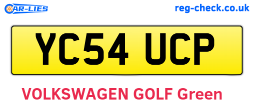 YC54UCP are the vehicle registration plates.