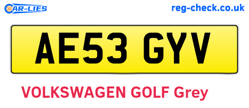 AE53GYV are the vehicle registration plates.