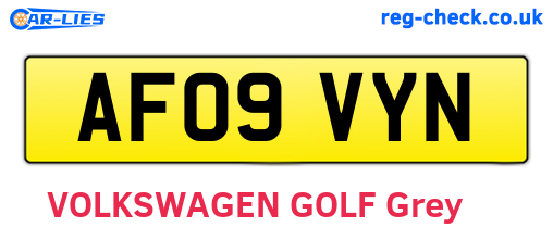AF09VYN are the vehicle registration plates.