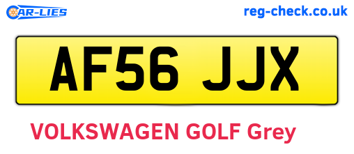 AF56JJX are the vehicle registration plates.