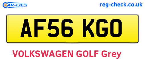 AF56KGO are the vehicle registration plates.