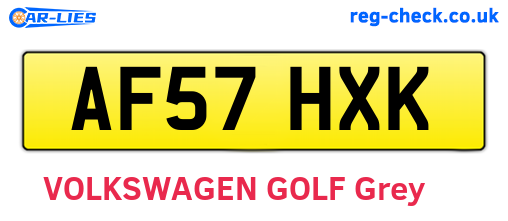 AF57HXK are the vehicle registration plates.