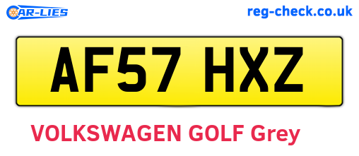 AF57HXZ are the vehicle registration plates.