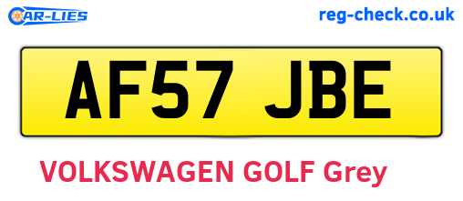AF57JBE are the vehicle registration plates.