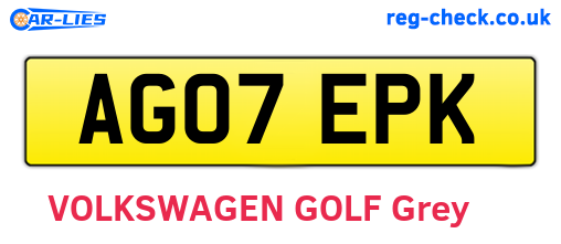 AG07EPK are the vehicle registration plates.