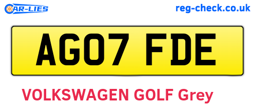 AG07FDE are the vehicle registration plates.