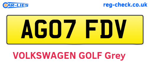 AG07FDV are the vehicle registration plates.